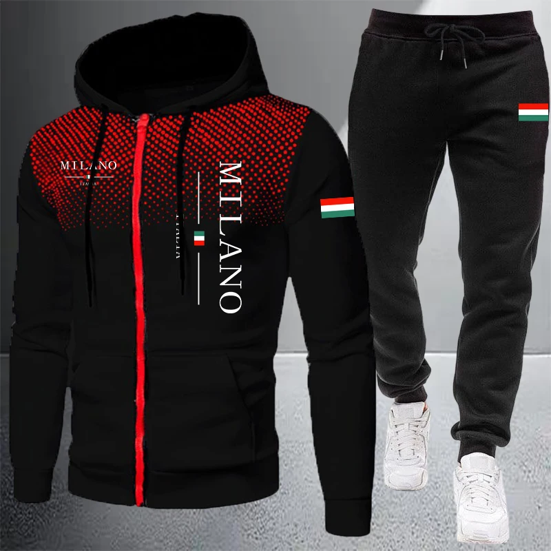 Winter Clothing Matching - Мужской спортивный костюм-двойка (куртка и брюки)